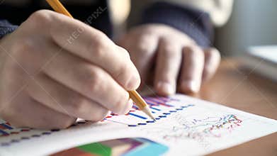 Businessman checking financial report and charts in the office at the workplace.