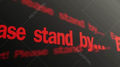 Emergency alert. Please stand by. Warning red text running on computer display
