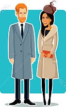 Meghan Markle and Prince Harry Vector Illustration