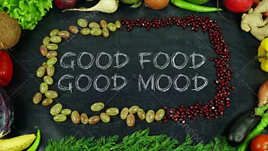 Good food good mood fruit stop motion