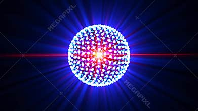 Moving disco ball rays background