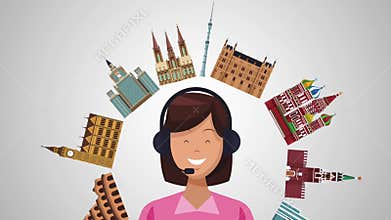 Travel call center agency HD animation