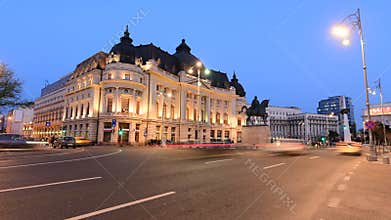 Bucharest time lapse footage full hd central library