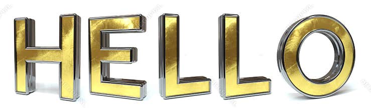 Hello golden text