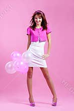 Cute teenage girl with balloons