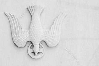 Dove Pentacost Religious Symbol on White Background