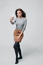 Young alluring girl doing photos