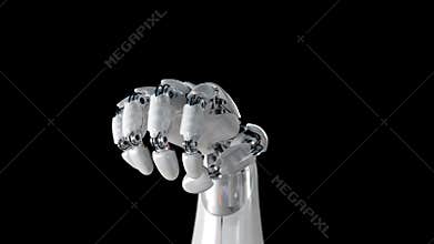 Robotic Hand on a Black Background