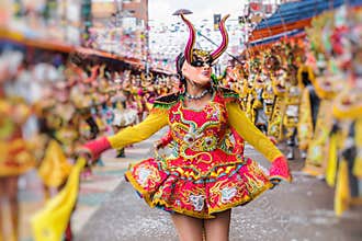 Dancers at Oruro Carnival in Bolivia, declared UNESCO Cultural W