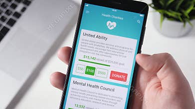 Making Charity Donation To Health Organization Using Smartphone App