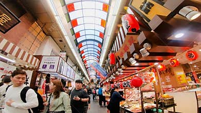 Kuromon Market in Osaka, Japan.