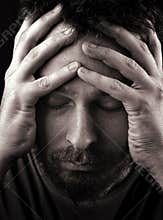 Sad depressed and lonely man
