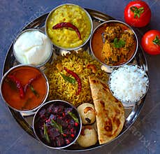 Traditional andhra vegetarian thaali meals