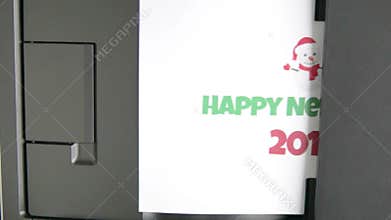 The printer is printing.