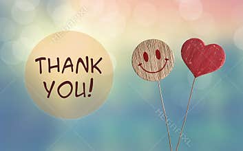 Thank you with heart and smile emoji