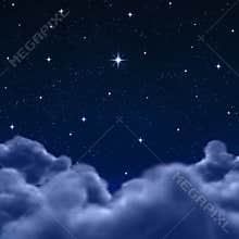 Space or night sky through clouds