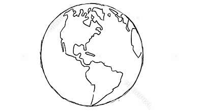 World that turns hand drawn