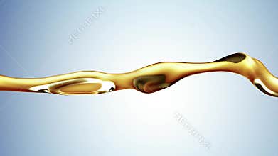 Oil splash on blue background. 3d rendering