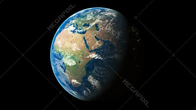 3d Render World Spinning Seamless Loop Animation Showing Planet Earth