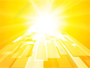 Abstract sun gate yellow perspective geometric background