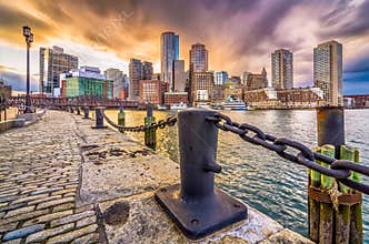 Boston, Massachusetts, USA Harbor and Skyline