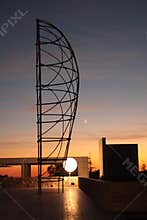 Getty Sculpture with two moons