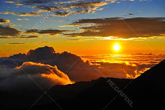 Sunset over mountains