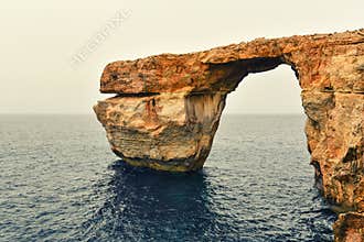 Azure window, arched cliff in Gozo island, Malta