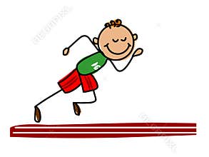 Kid athlete.Cartoon kid vector illustration
