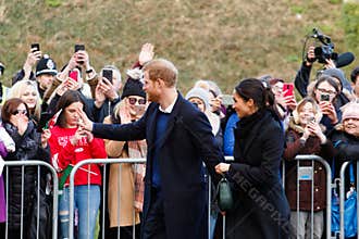 Prince Harry and Meghan Markle visit Cardiff, South Wales, UK.