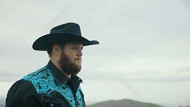 Fall on Max Patch Mountain Appalachian Mountains, Tennessee & North Carolina, portrait of young man in hat, cowboy 4k