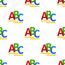 ABC Letters Flat Icon Seamless Pattern
