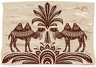 Stylized figures of decorative Camels