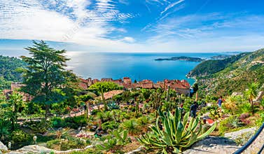 Eze village at french Riviera coast, Cote d`Azur, France