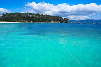 Portonovo Baltar beach in Pontevedra of Galicia