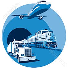 Cargo transportation blue