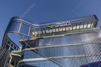 Dubai, UAE - 11.18.2021 - Opportunity district of EXPO 2020. DP world pavilion. Event