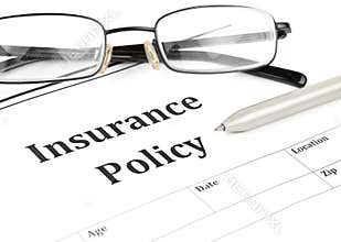 Insurance policy form on desk in office