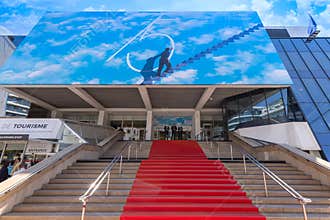 Palace of Festivals and Conferences in Cannes where prestigious international 2022 Cannes Film Festival takes place