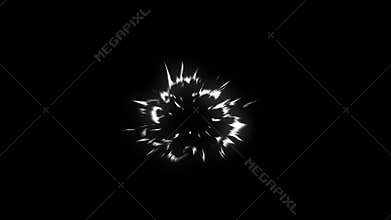 Anime style stylized explosions 4k, green screen