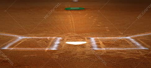 Baseball Homeplate Batter Box Chalk Line Brown Clay Dirt