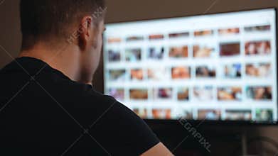 Man browsing porn site