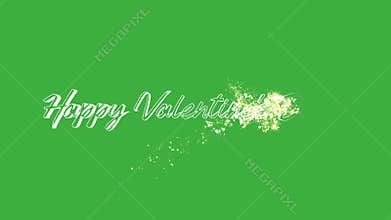 Animation Text Happy Valentines Day on green screen background
