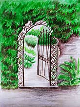 Hand-drawn sketch of gate