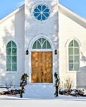 White Church with Circle Window