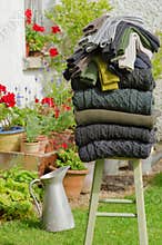 Traditional Aran knit sweaters and socks