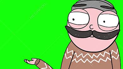 Cartoon animation for Father`s Day. Dad advertising free space for your text. Seamless and looped mp4 footage for Fathers Day ad o