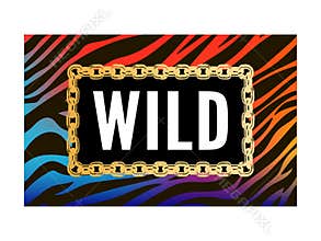 Trend wild zebra element with tiger signs. Believe in love and love yourself vintage leopard style, jaguar fashion