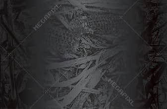 Luxury black metal gradient background with distressed closeup corn texture