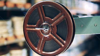 Spinning bobbin of the antique film projector